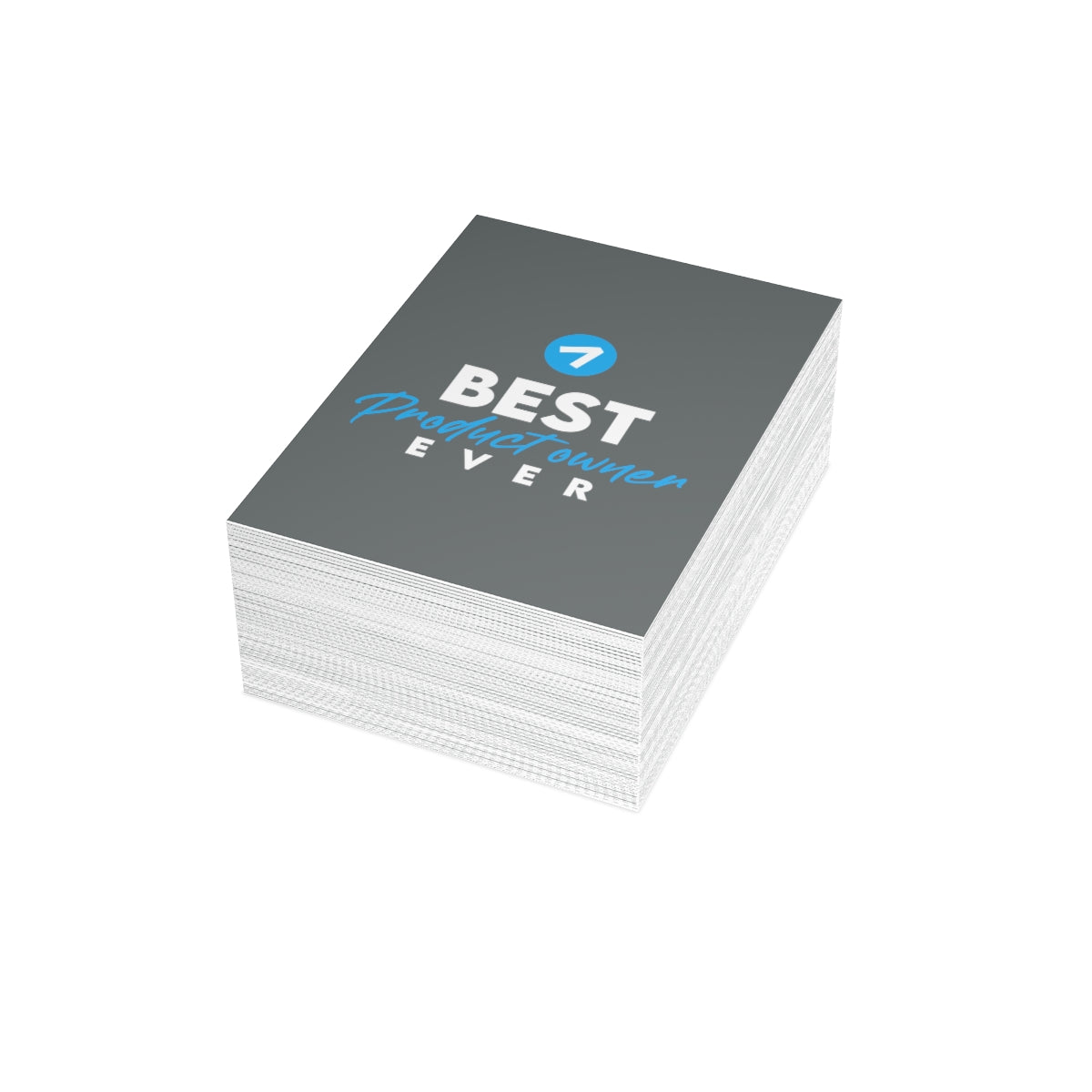 Best Product owner ever - Gray Blue - Folded Greeting Cards (1, 10, 30, and 50pcs)