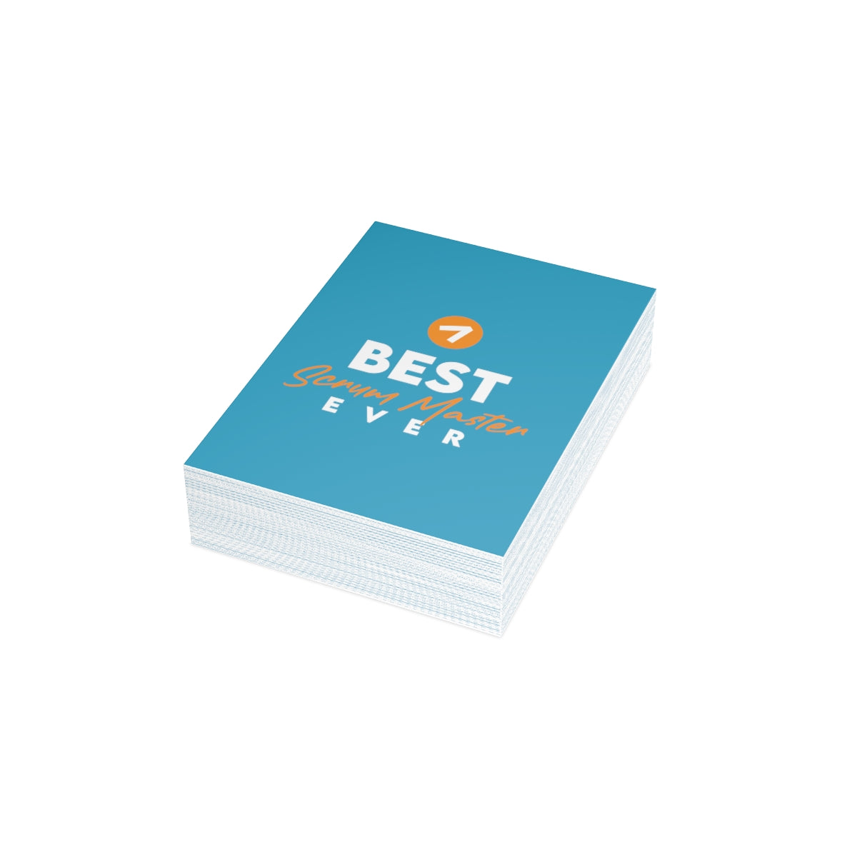 Best Scrum Master ever - Orange Blue - Folded Greeting Cards (1, 10, 30, and 50pcs)