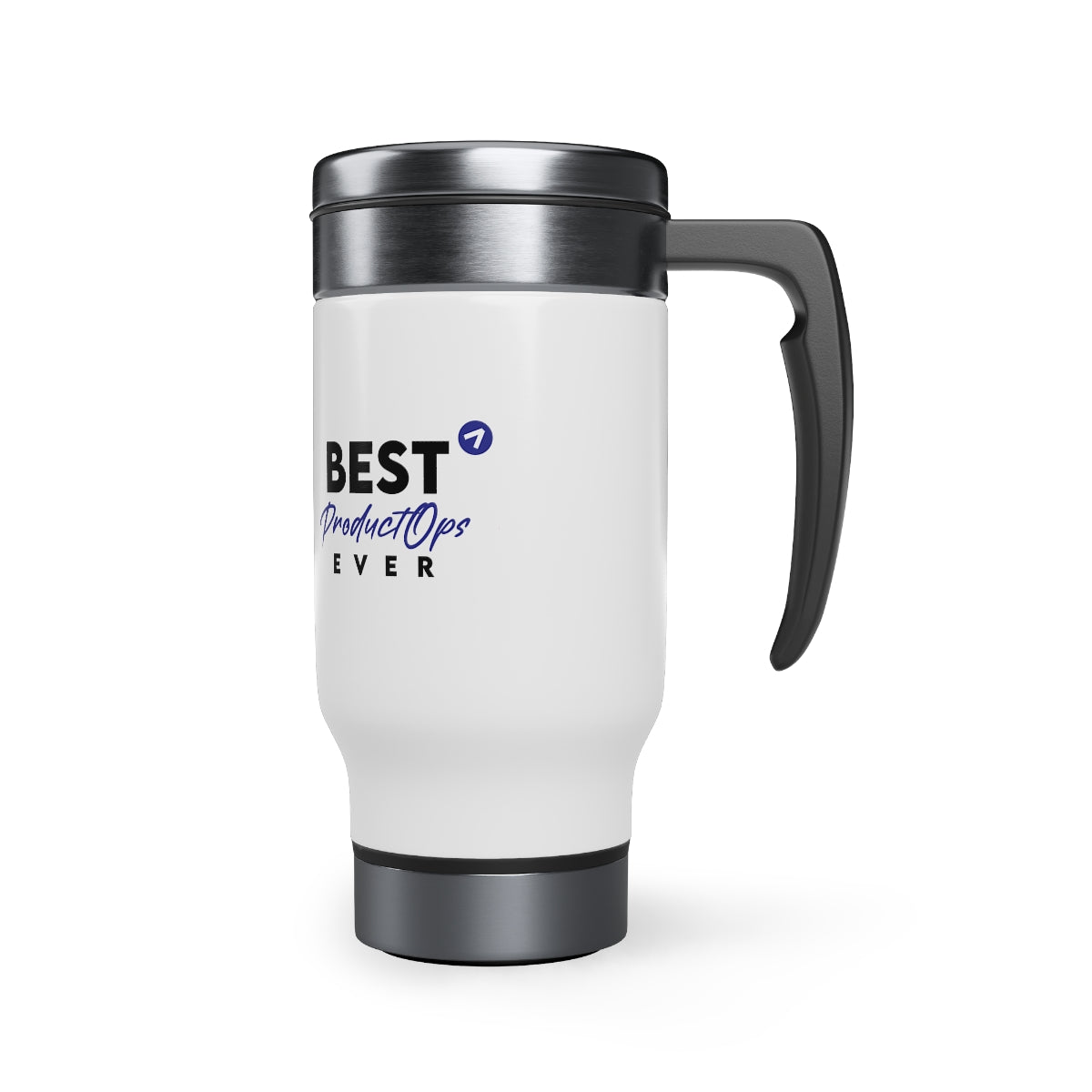 Best Product Operations ever - Blue - Stainless Steel Travel Mug with Handle, 14oz
