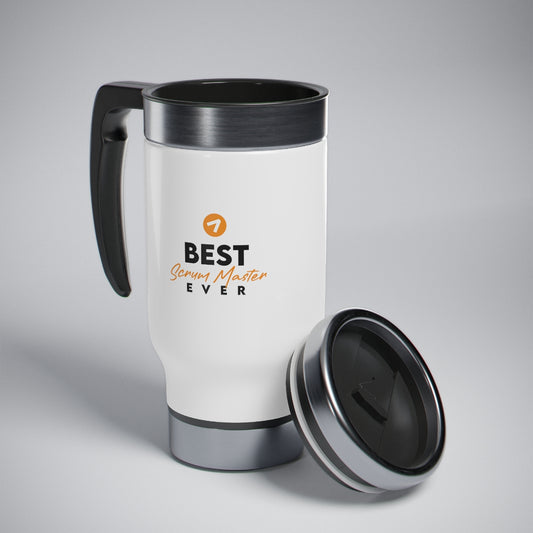 Best Scrum Master ever - Orange - Stainless Steel Travel Mug with Handle, 14oz