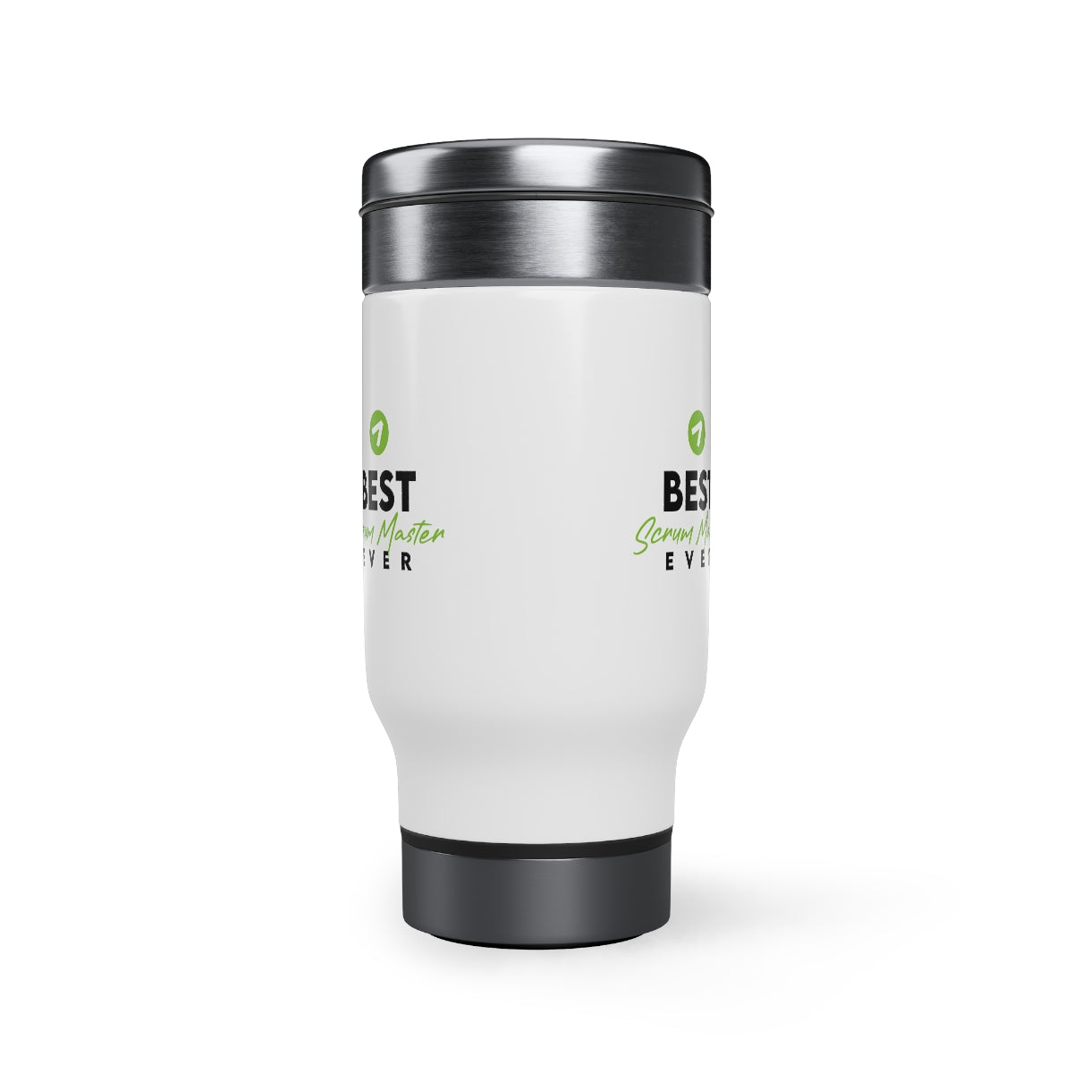 Best Scrum Master ever - Green - Taza de viaje de acero inoxidable con asa, 14 oz 