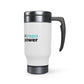 #arepapower - Blue - Stainless Steel Travel Mug with Handle, 14oz