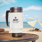 Best Scrum Master ever - Purple - Taza de viaje de acero inoxidable con asa, 14 oz 