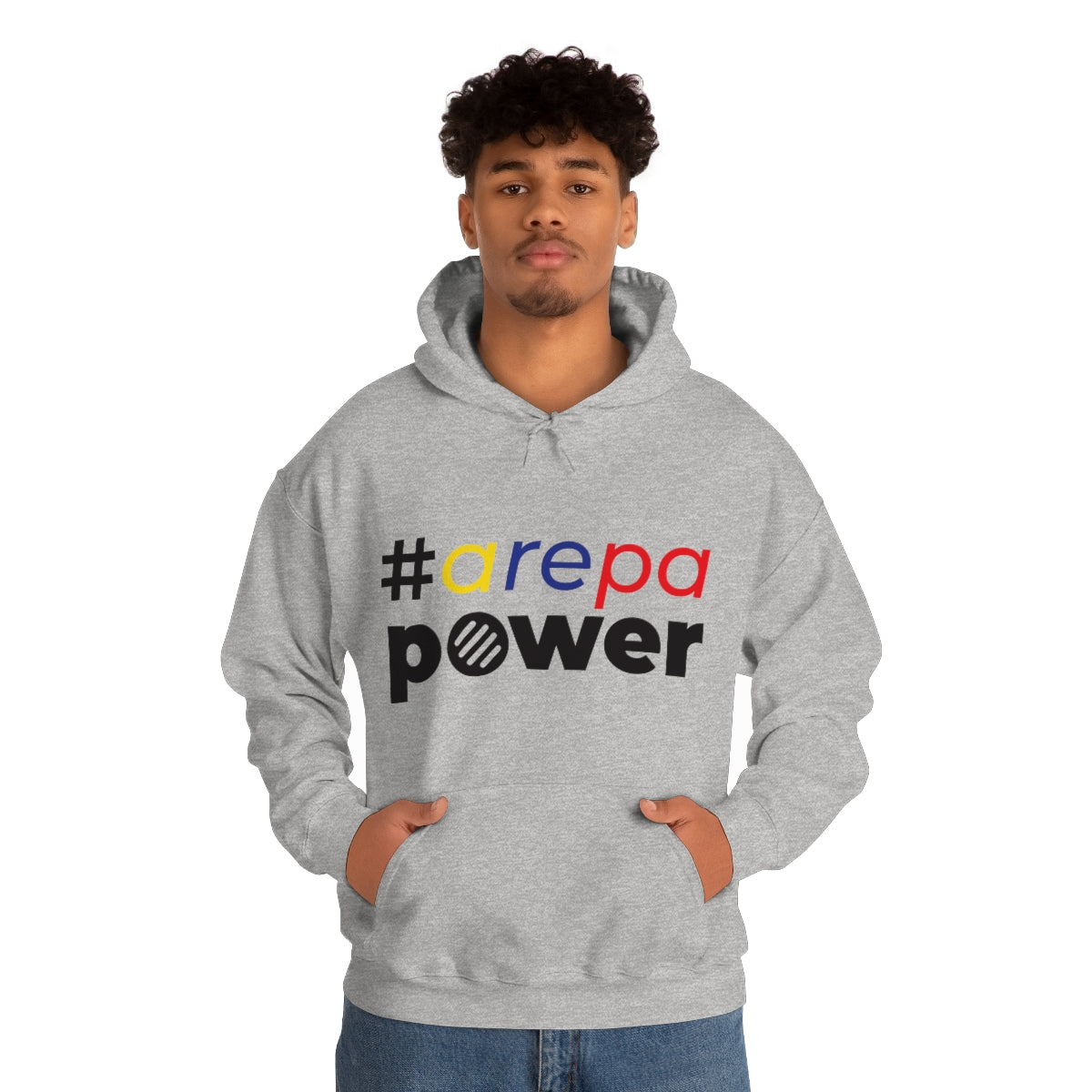 #Arepapower - Light Gray Tricolor - Unisex Heavy Blend™ Hooded Sweatshirt