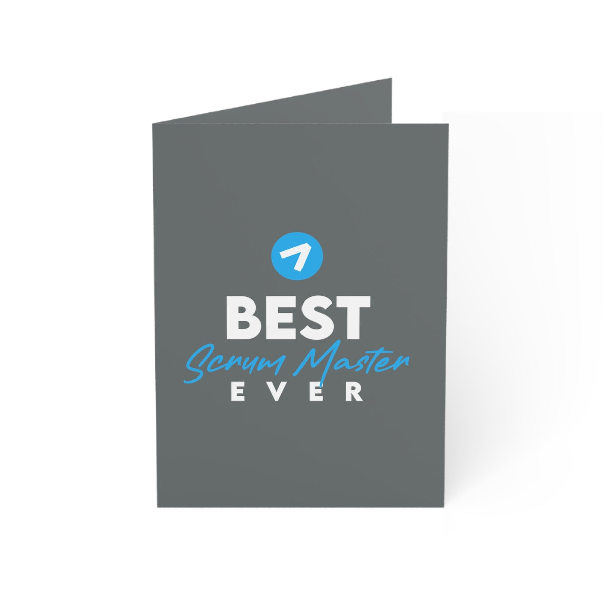 Best Scrum Master ever - Gray Blue - Folded Greeting Cards (1, 10, 30, and 50pcs)