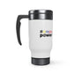 #arepapower - Tricolor - Stainless Steel Travel Mug with Handle, 14oz