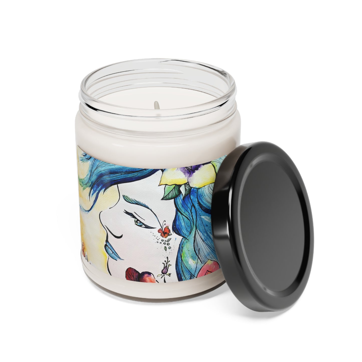 Watercolor Portratit Art - Scented Soy Candle, 9oz