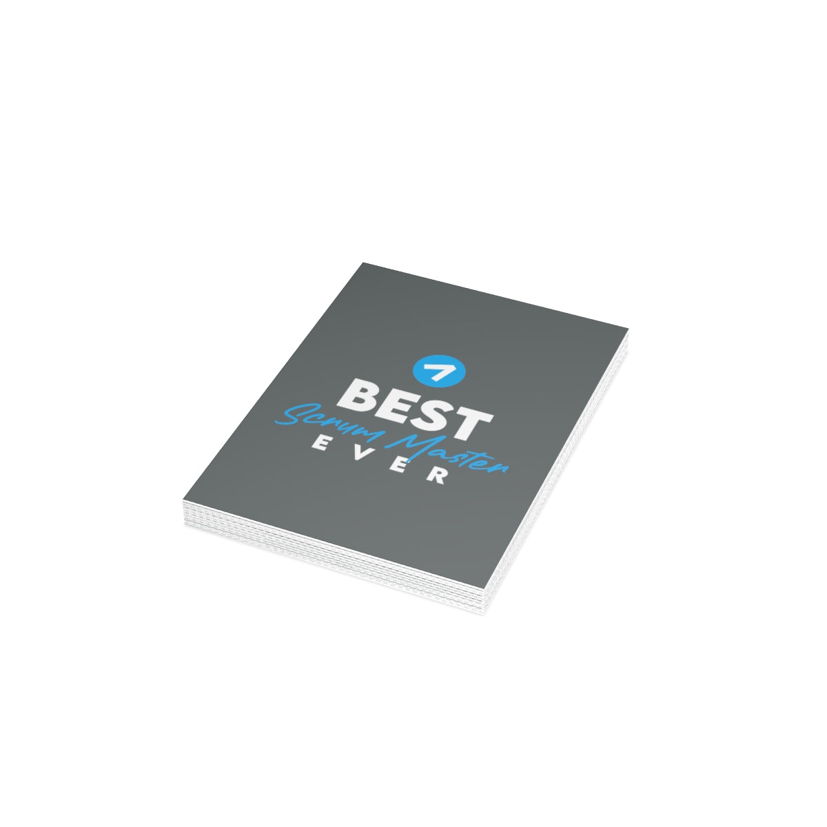 Best Scrum Master ever - Gray Blue - Folded Greeting Cards (1, 10, 30, and 50pcs)