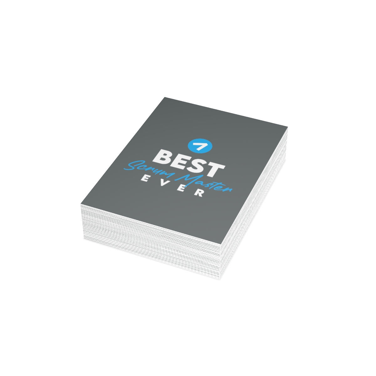 Best Scrum Master ever - Gray Blue - Folded Greeting Cards (1, 10, 30, and 50pcs)